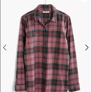 Madewell plaid flannel, boyfriend cut.